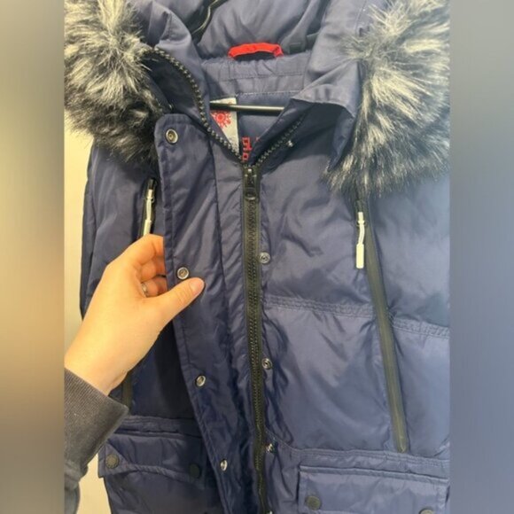 WORN ONCE -SUPERDRY- Canadian Mountain Range Down Parka Jacket - Size 12 Woman - Picture 10 of 15